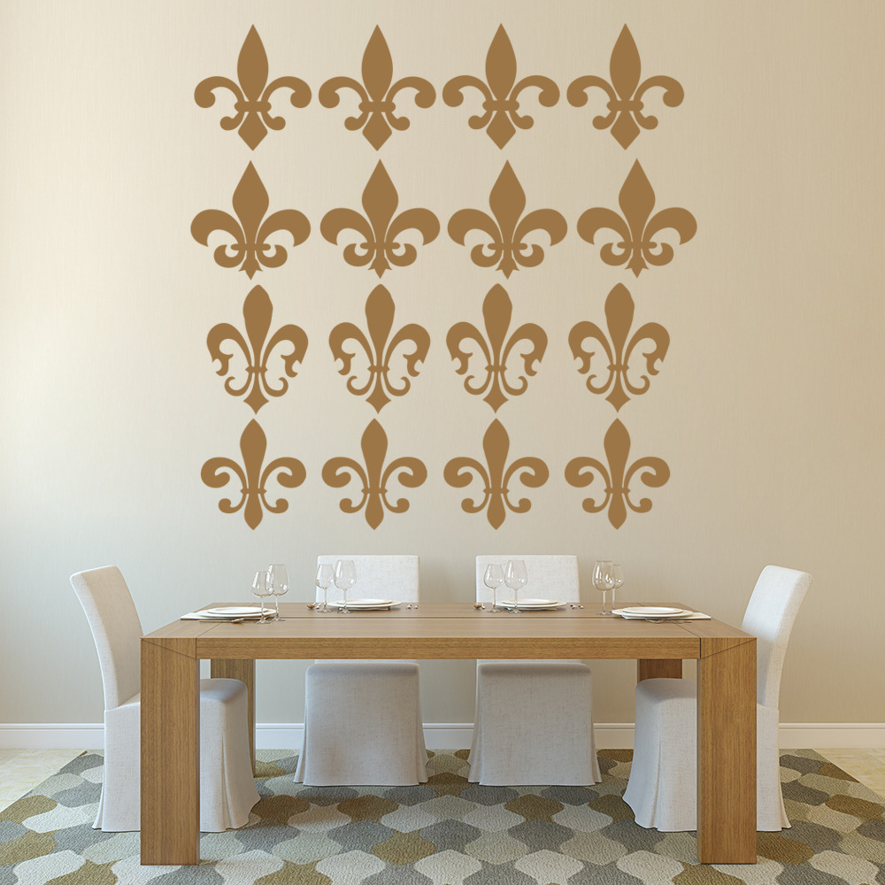 Fleur De Lis Tile Wall Sticker Set