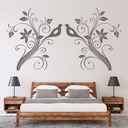Floral Bird Flower Headboard Wall Sticker