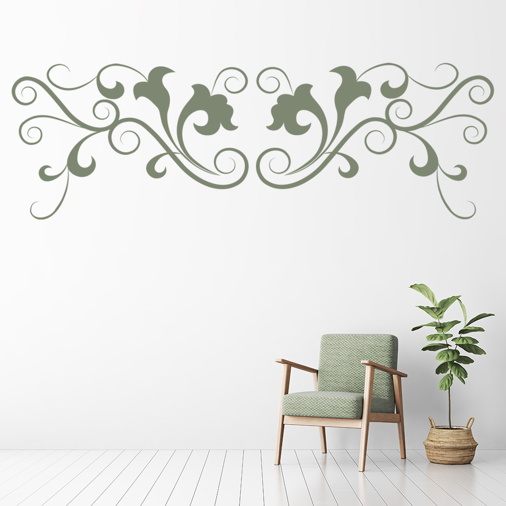 Floral Banner Headboard Wall Sticker