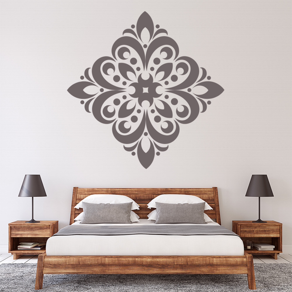 Floral Diamond Headboard Wall Sticker