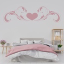 Floral Heart Love Heart Headboard Wall Sticker