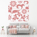 Floral Retro Print Flower Pattern Wall Sticker