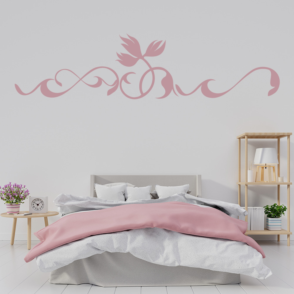 Flower Bud Vine Headboard Wall Sticker