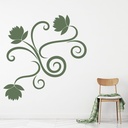 Flowers And Swirls Corner Wall Sticker