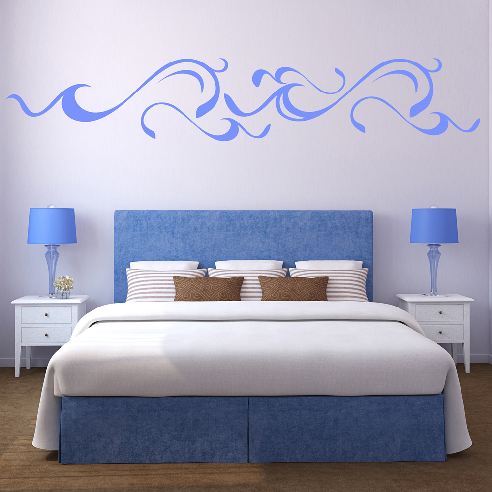 Flowing Lines Swirl Headboard Wall Sticker