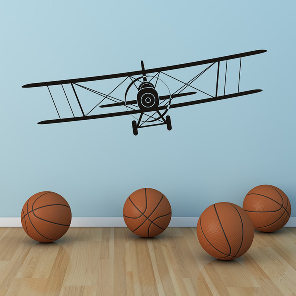 Flying Biplane Airplane Aircraft Wall Sticker