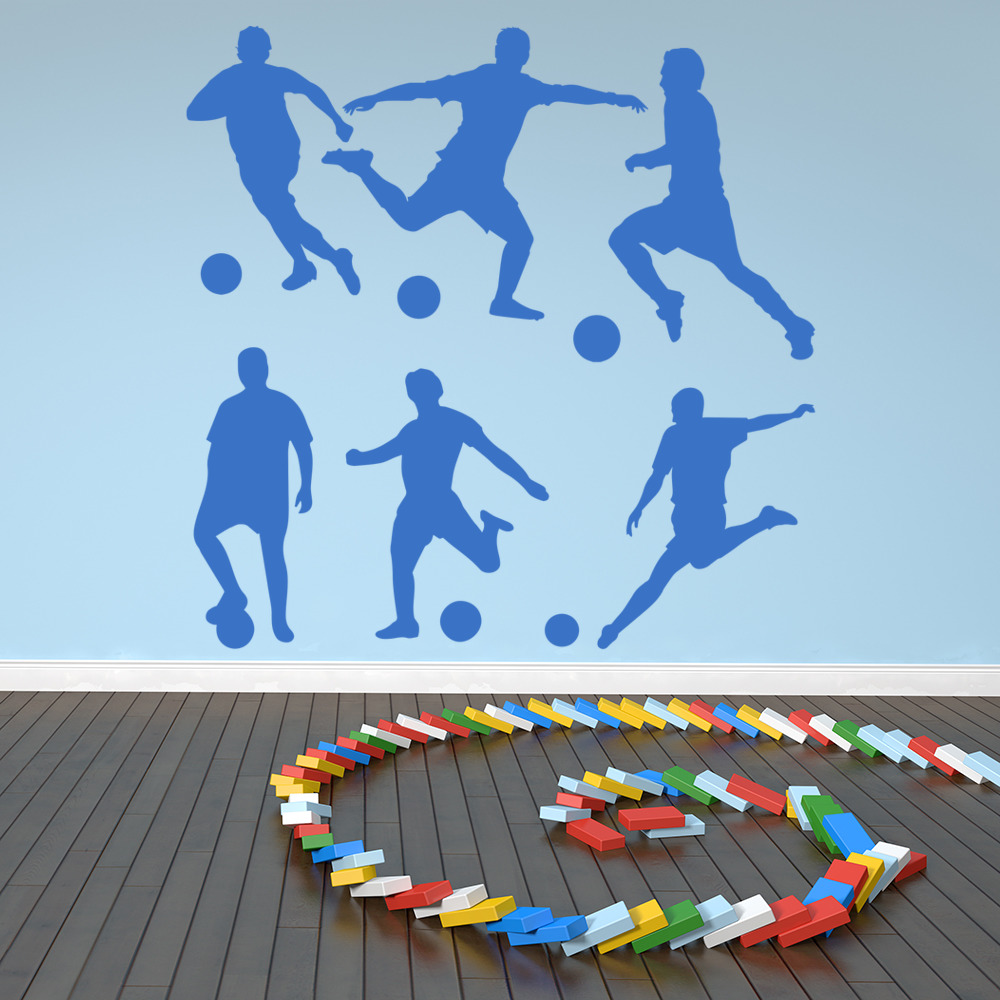 Football Players Ball Sports Wall Sticker Set