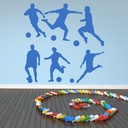Football Players Ball Sports Wall Sticker Set
