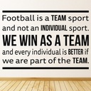 Football Team Win Sports Quote Wall Sticker