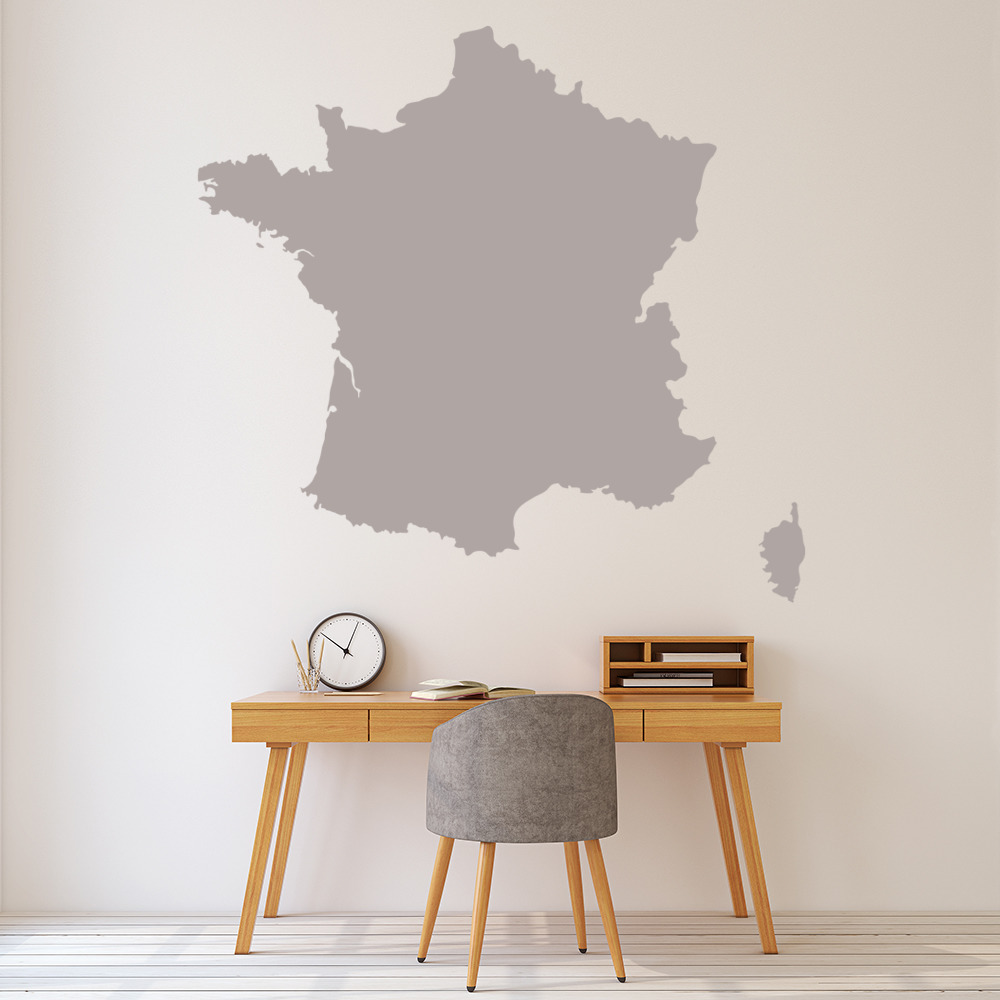 France Map School Education Wall Sticker