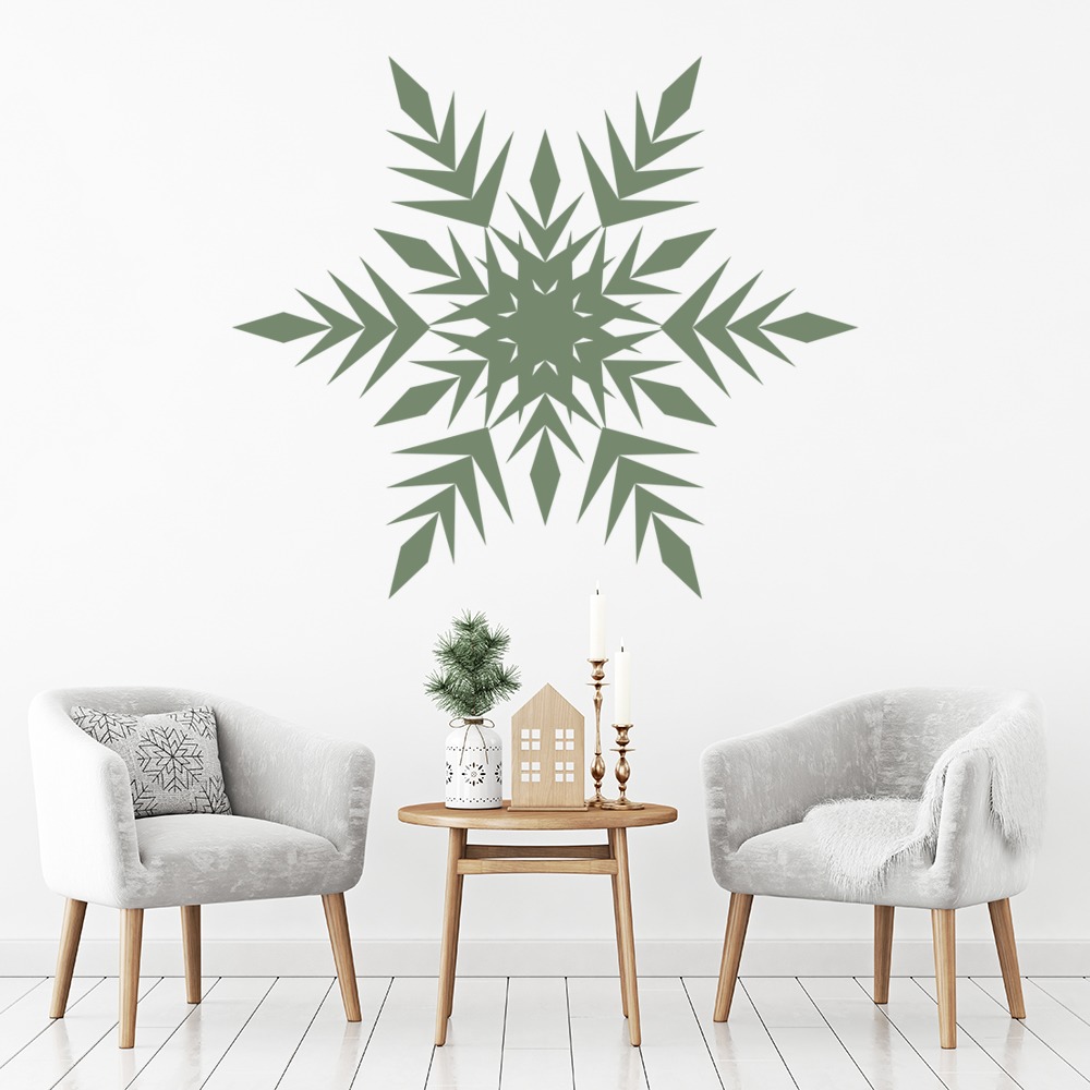 Frosted Snowflake Festive Christmas Wall Sticker