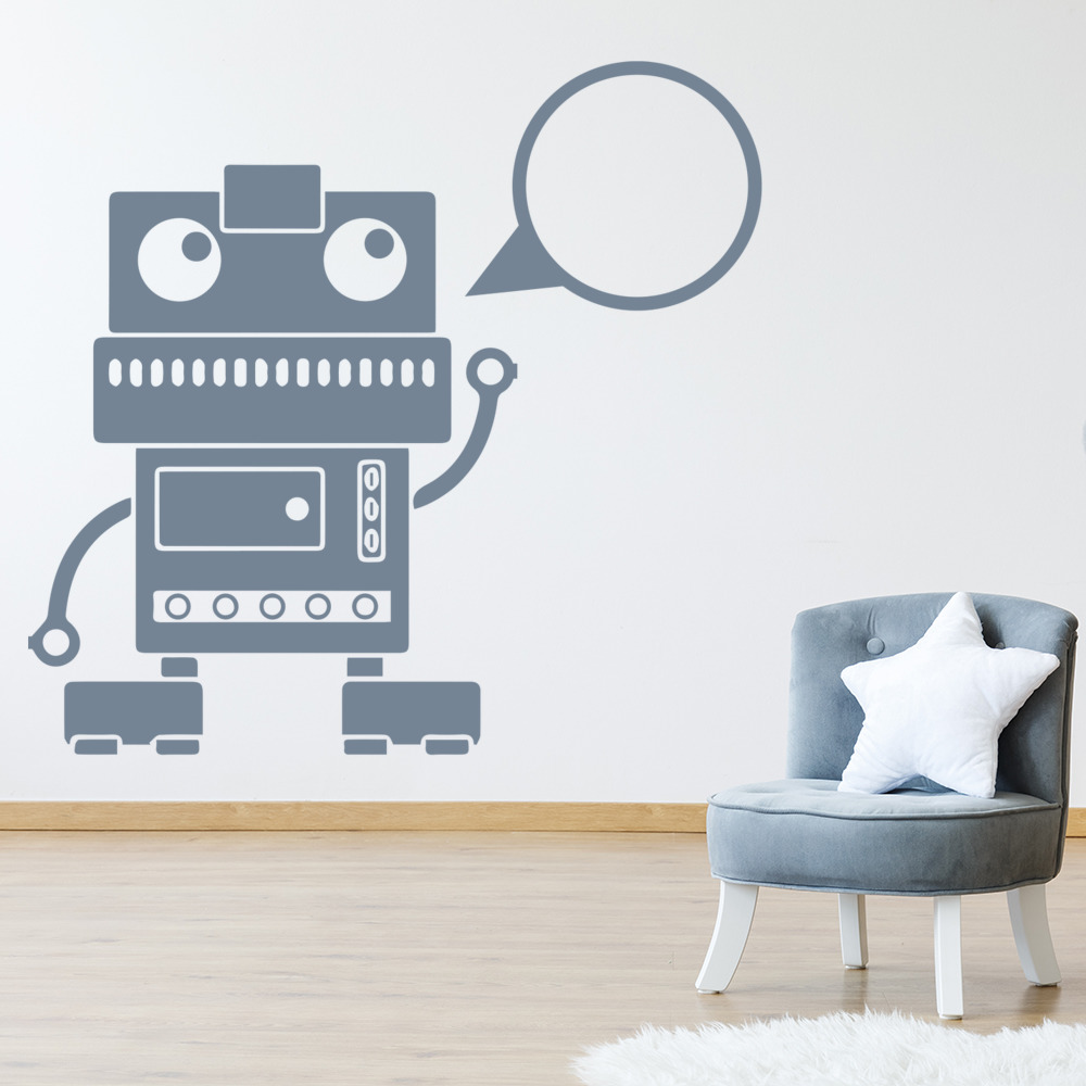 Funny Robot Aliens Space Wall Sticker