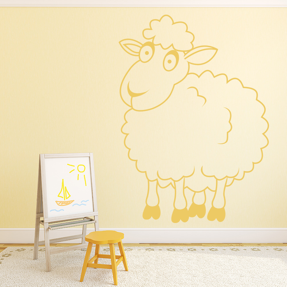 Funny Sheep Farm Animals Wall Sticker - Mod1
