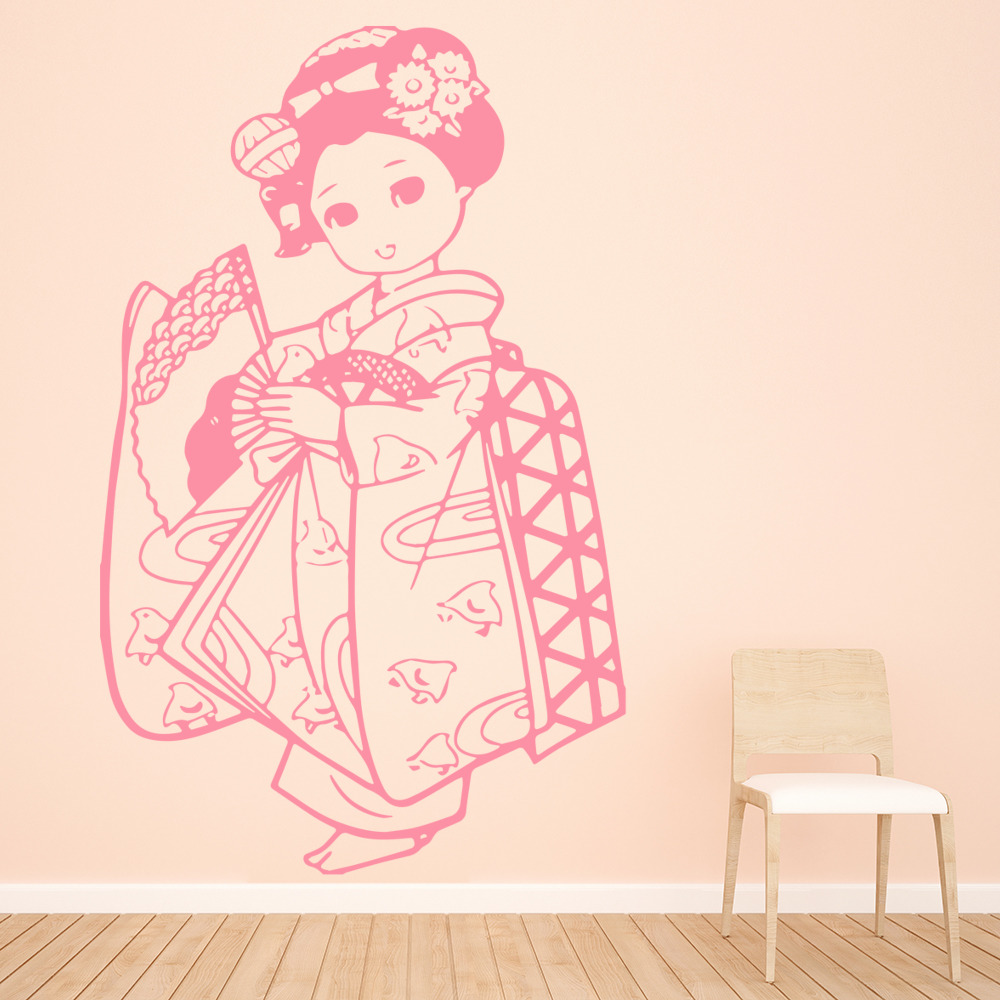 Geisha Girl Japanese Wall Sticker