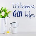 Gin Helps Alcohol Quote Wall Sticker