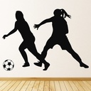 Girls Football Sports Tackle Wall Sticker