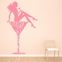 Glamour Girl Martini Glass Wall Sticker