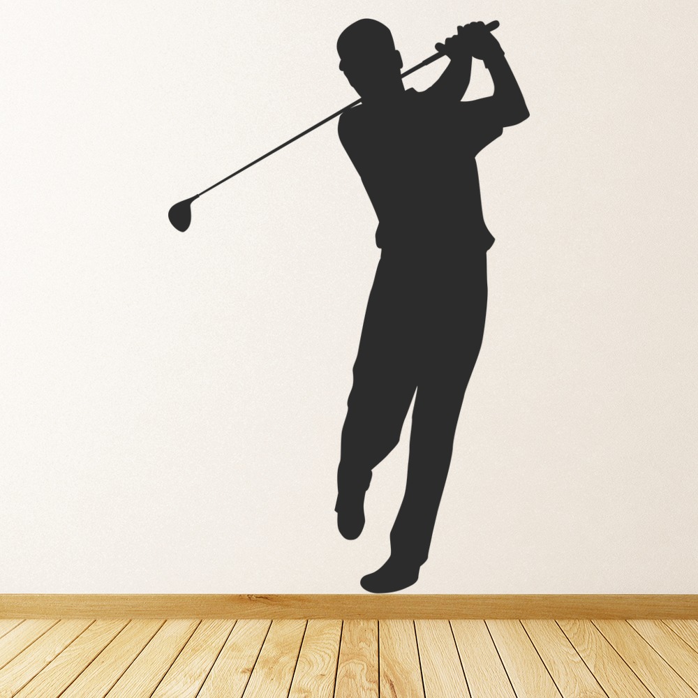 Golfer Wide Swing Golf Wall Sticker