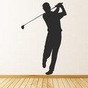 Golfer Wide Swing Golf Wall Sticker