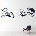 Gone Fishing Quote Wall Sticker - Mod3