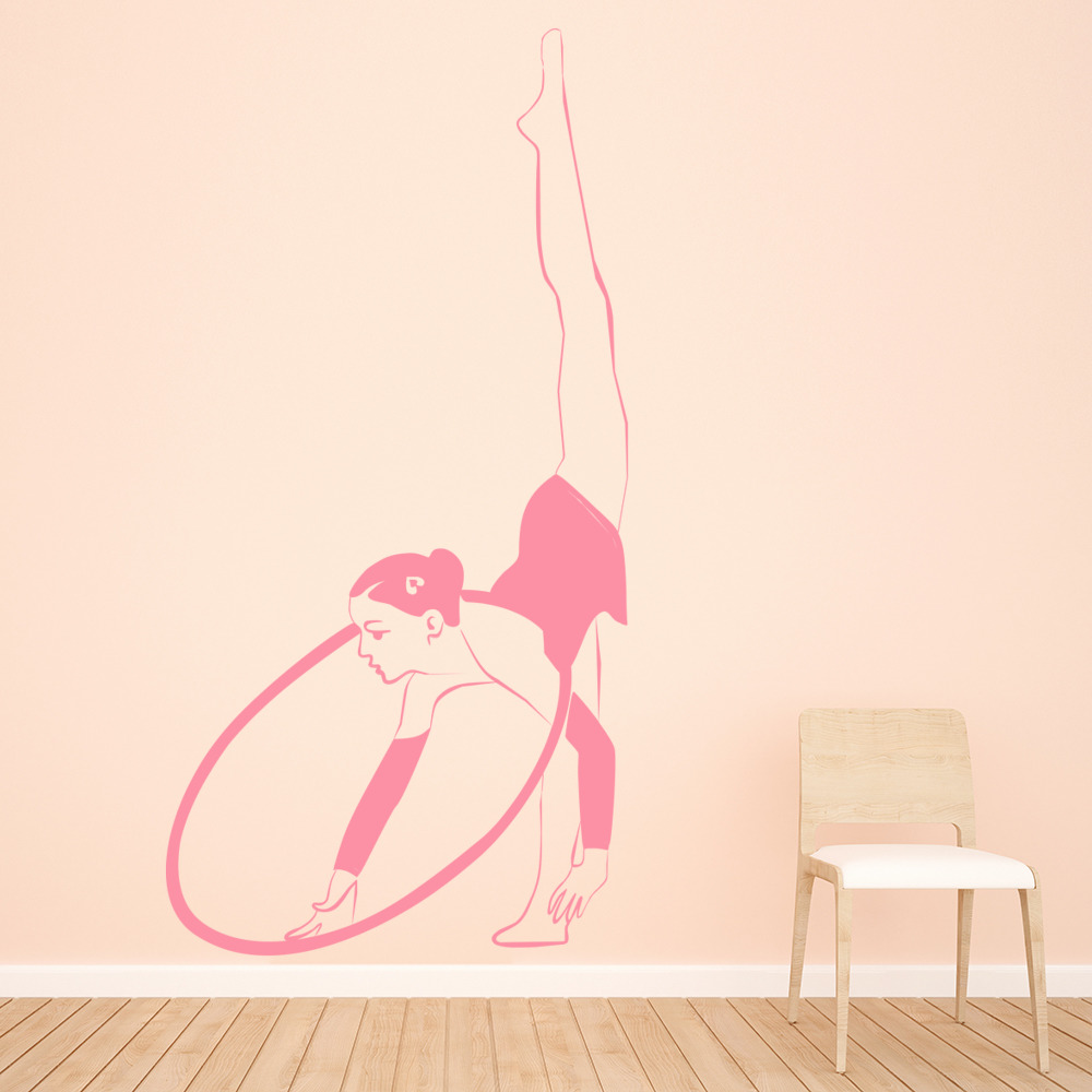 Gymnast & Hoop Gymnastics Dancing Wall Sticker