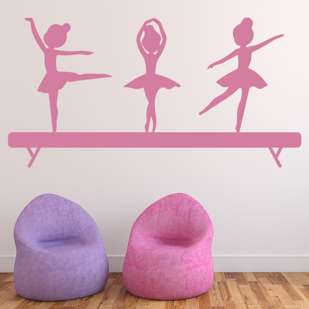 Gymnastics Trio Dancers Wall Sticker