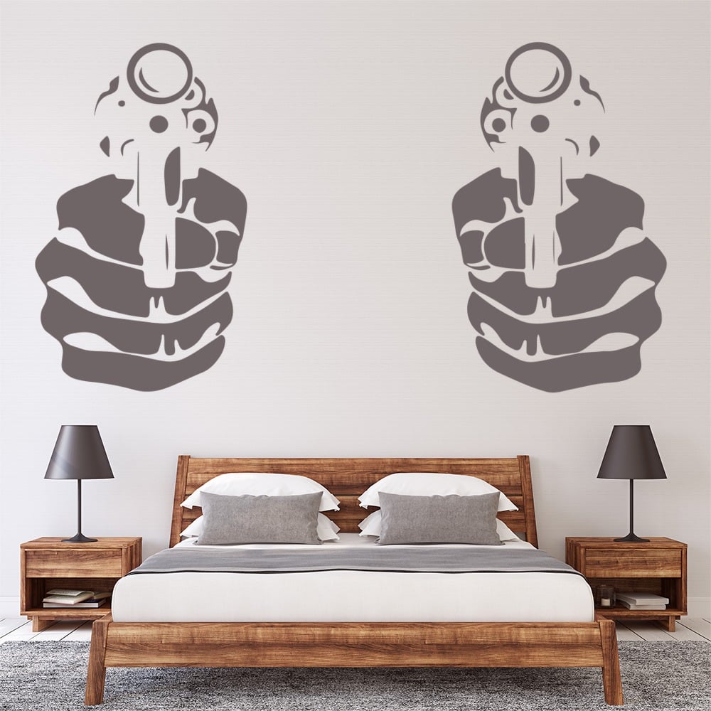 Hand Pistols Gun Wall Sticker