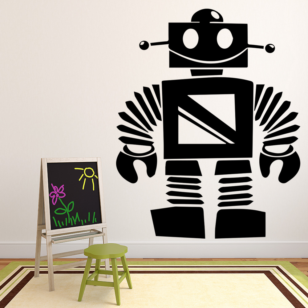 Happy Robot Aliens Space Wall Sticker