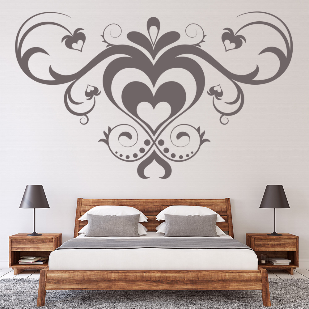 Heart Shaped Headboard Design Wall Sticker
