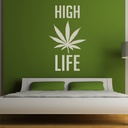 High Life Cannabis Weed Quote Wall Sticker