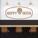Hoppy Hour Beer Sign Quote Wall Sticker