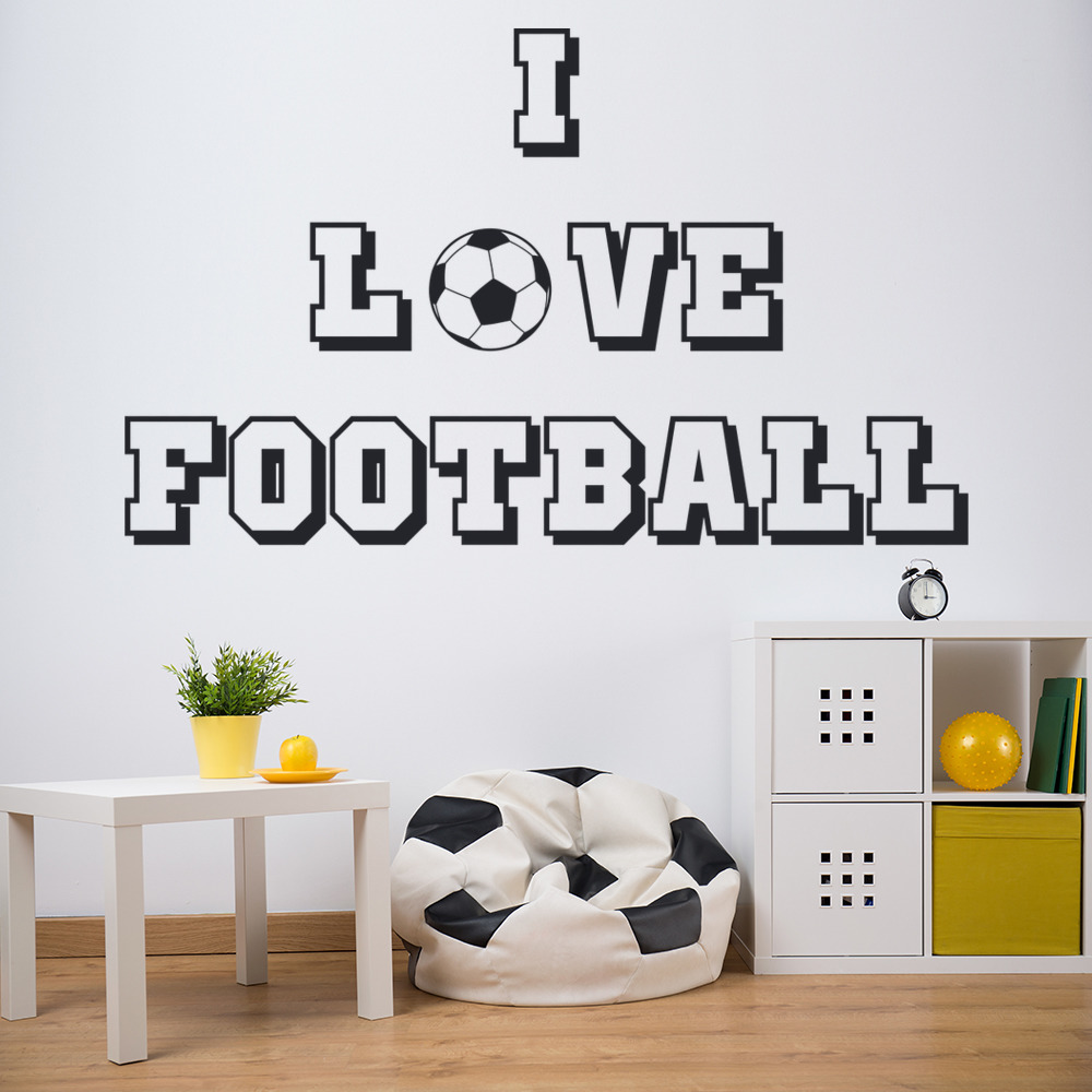 I Love Football Sports Quote Wall Sticker