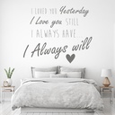 I Love You Romance Quote Wall Sticker - Mod4