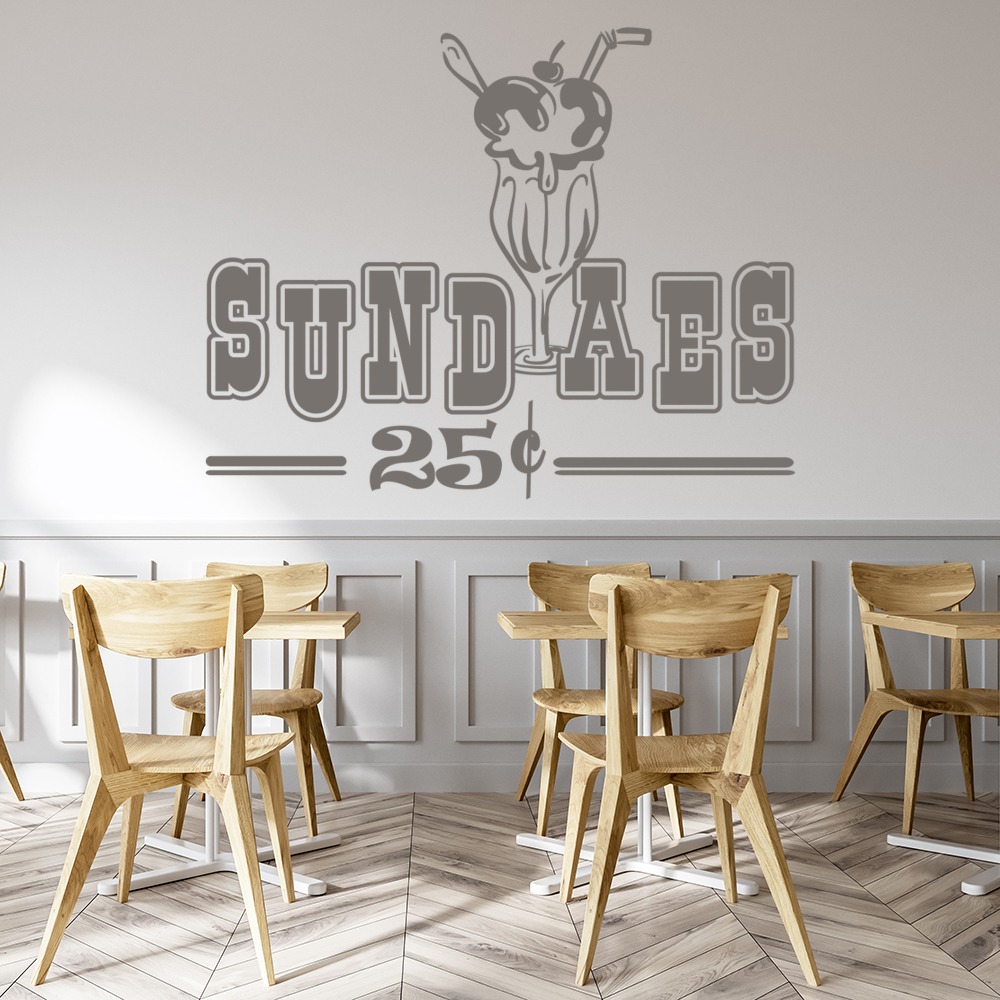 Ice Cream Sundaes Kitchen Quotes Wall Sticker