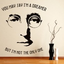 Imagine John Lennon Quote Wall Sticker