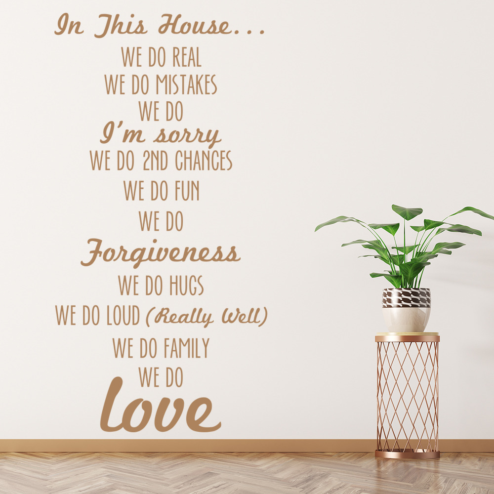 In This House We Do Family Quote Wall Sticker