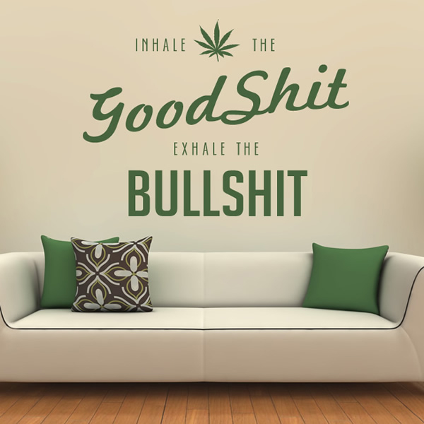 Inhale Exhale Cannabis Weed Wall Sticker
