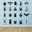 Insects Pests Spider Bee Ant Wall Sticker Set