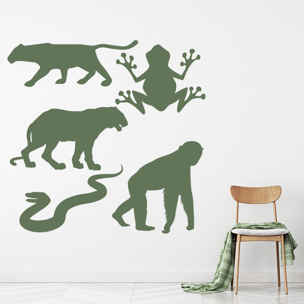 Jungle Animals Gorilla Snake Wall Sticker Set