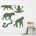 Jungle Animals Gorilla Snake Wall Sticker Set