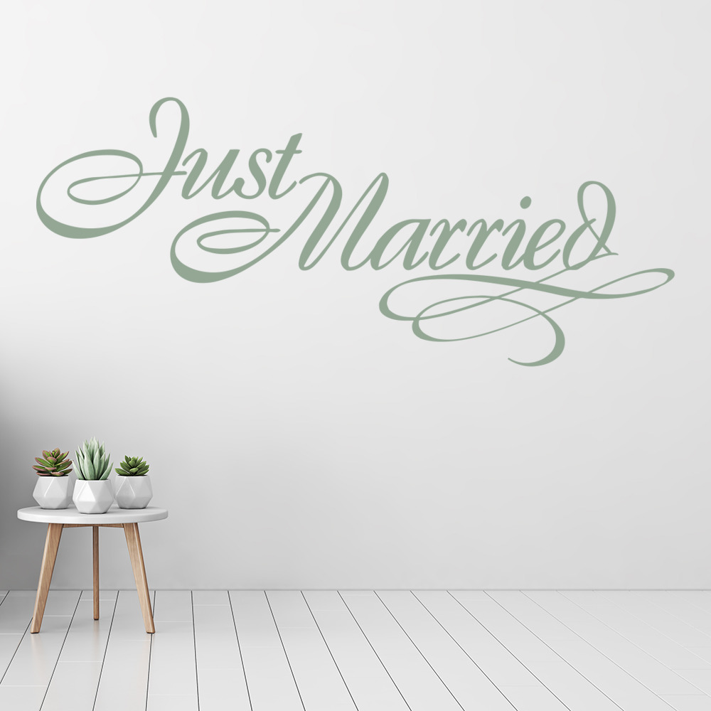 Just Married Wedding Wall Sticker