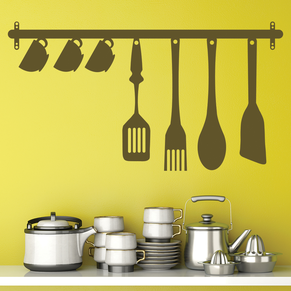 Kitchen Utensils Food Drink Wall Sticker