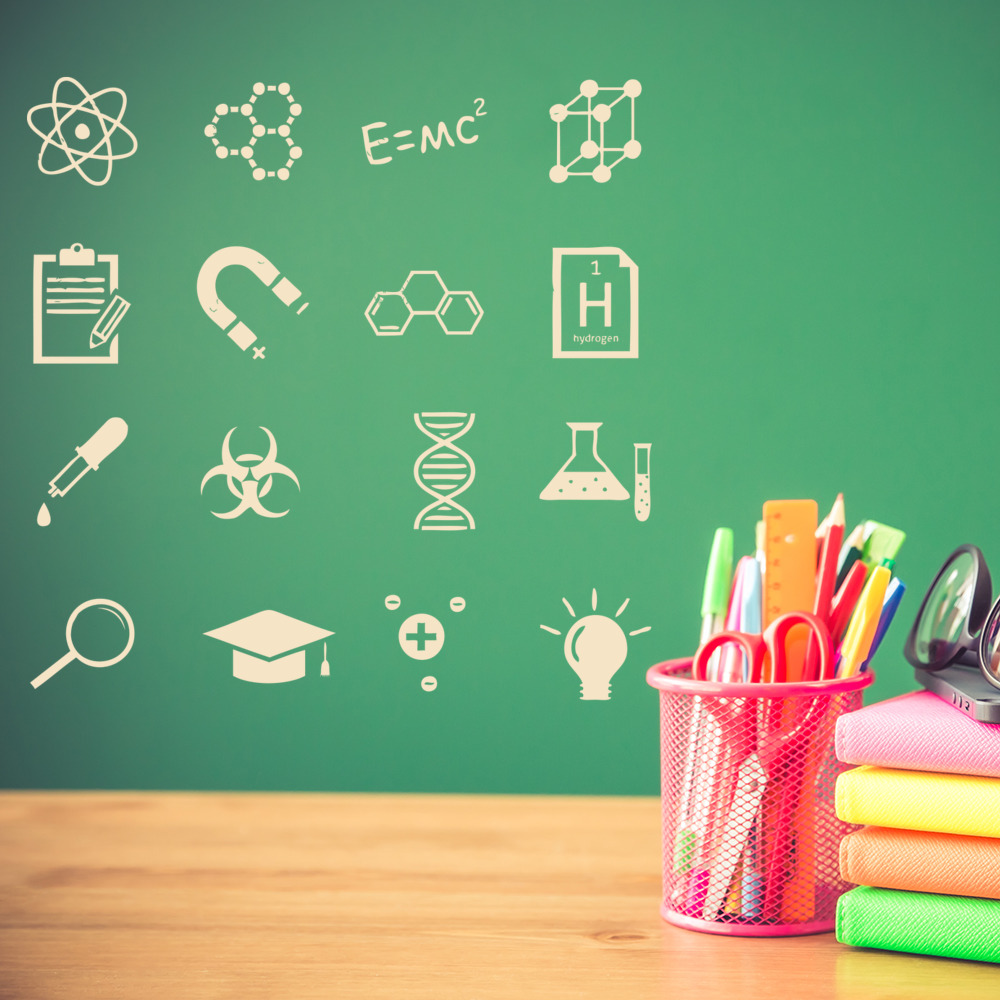 Laboratory Symbols Science Wall Sticker Set