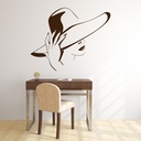 Lady In Hat Fashion Wall Sticker