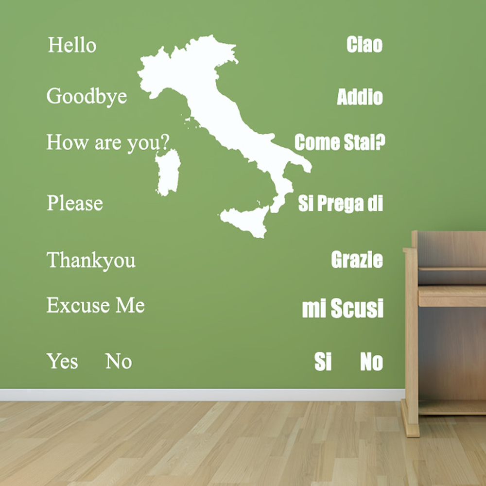 Language Basics Italian School Education Wall Sticker