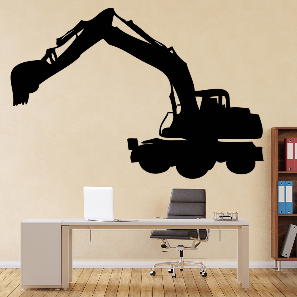 Large Digger Construction Building Wall Sticker