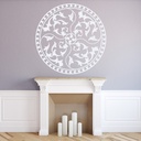 Leaf Pattern Circle Headboard Wall Sticker