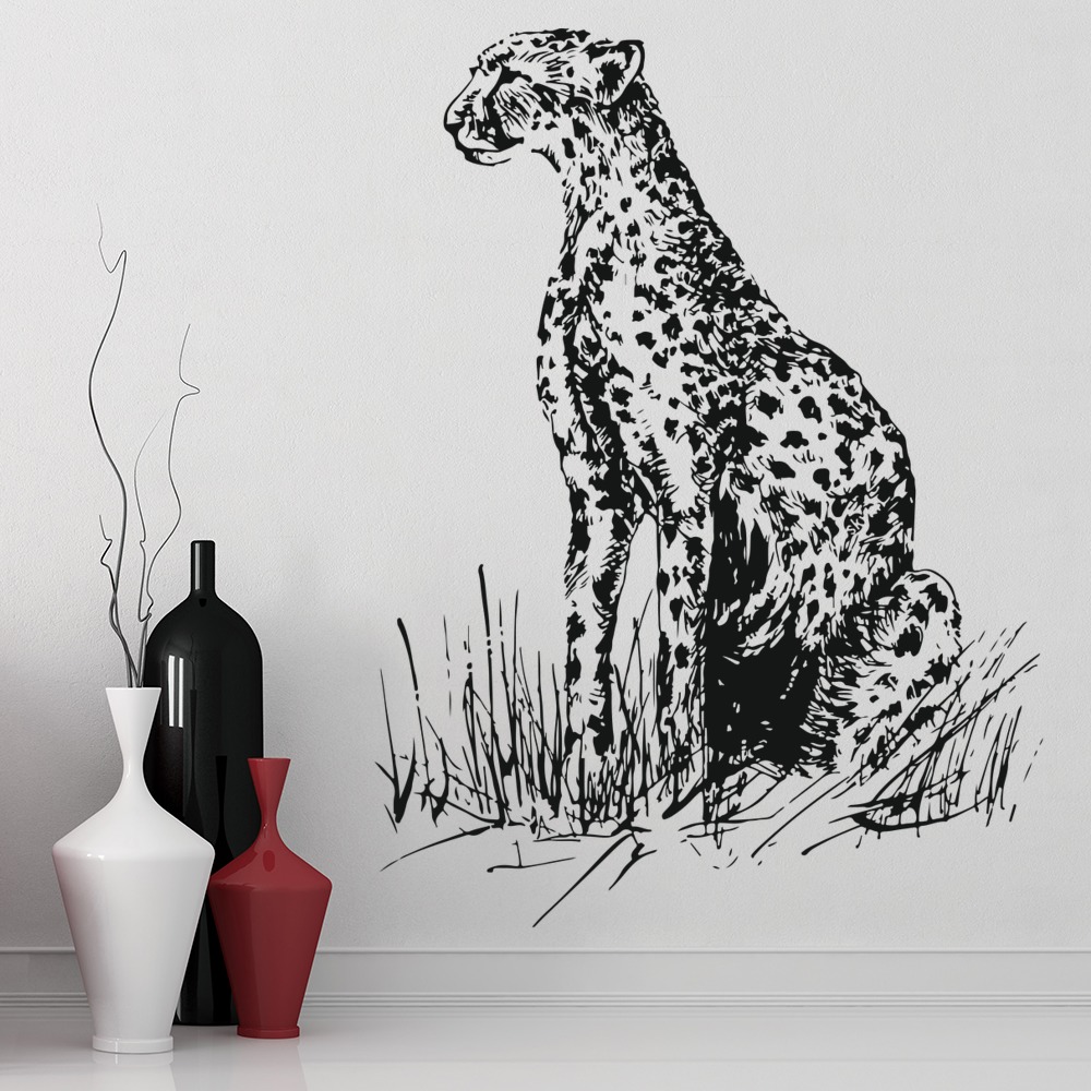 Leopard In The Grass Wall Sticker