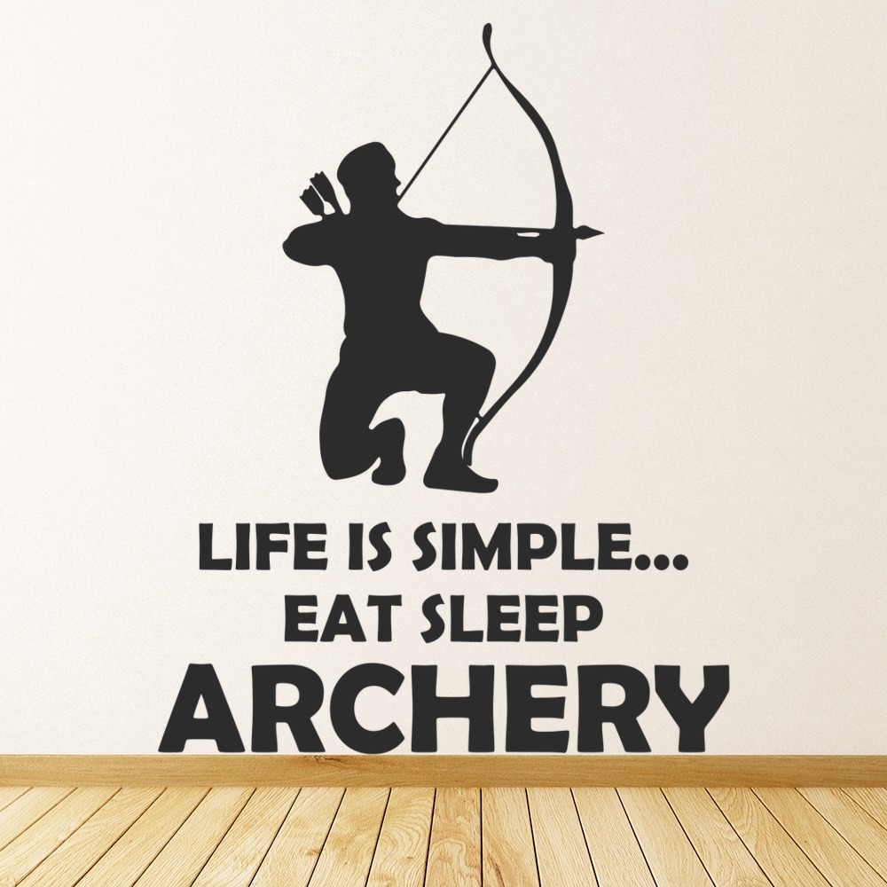 Life Is Simple Archery Quote Wall Sticker