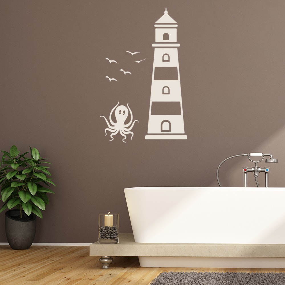 Lighthouse & Octopus Wall Sticker